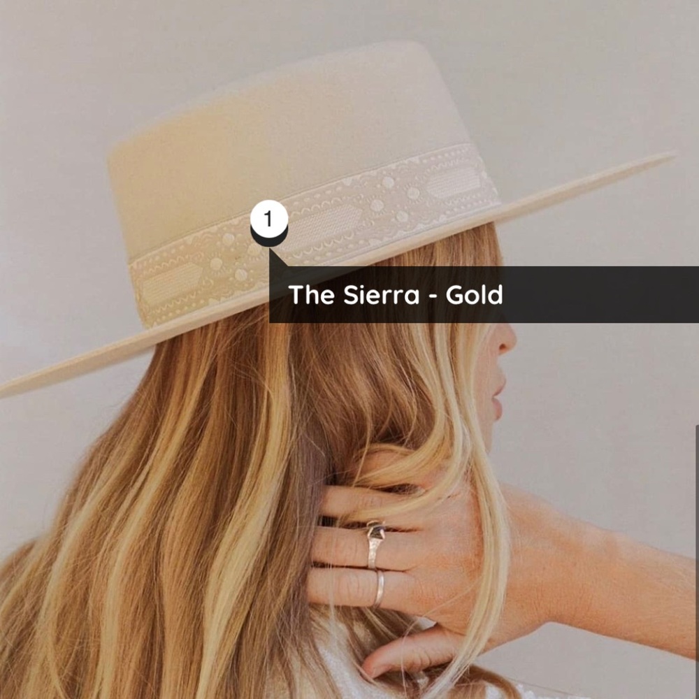 Lack of Color - NWT Sierra Hat with Gold ribbon (size M/57cm)